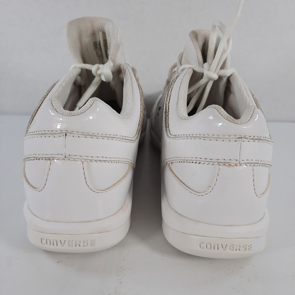 CONVERSE Womens 8.5 Pro White Leather Blue Logo - Picture 6 of 13